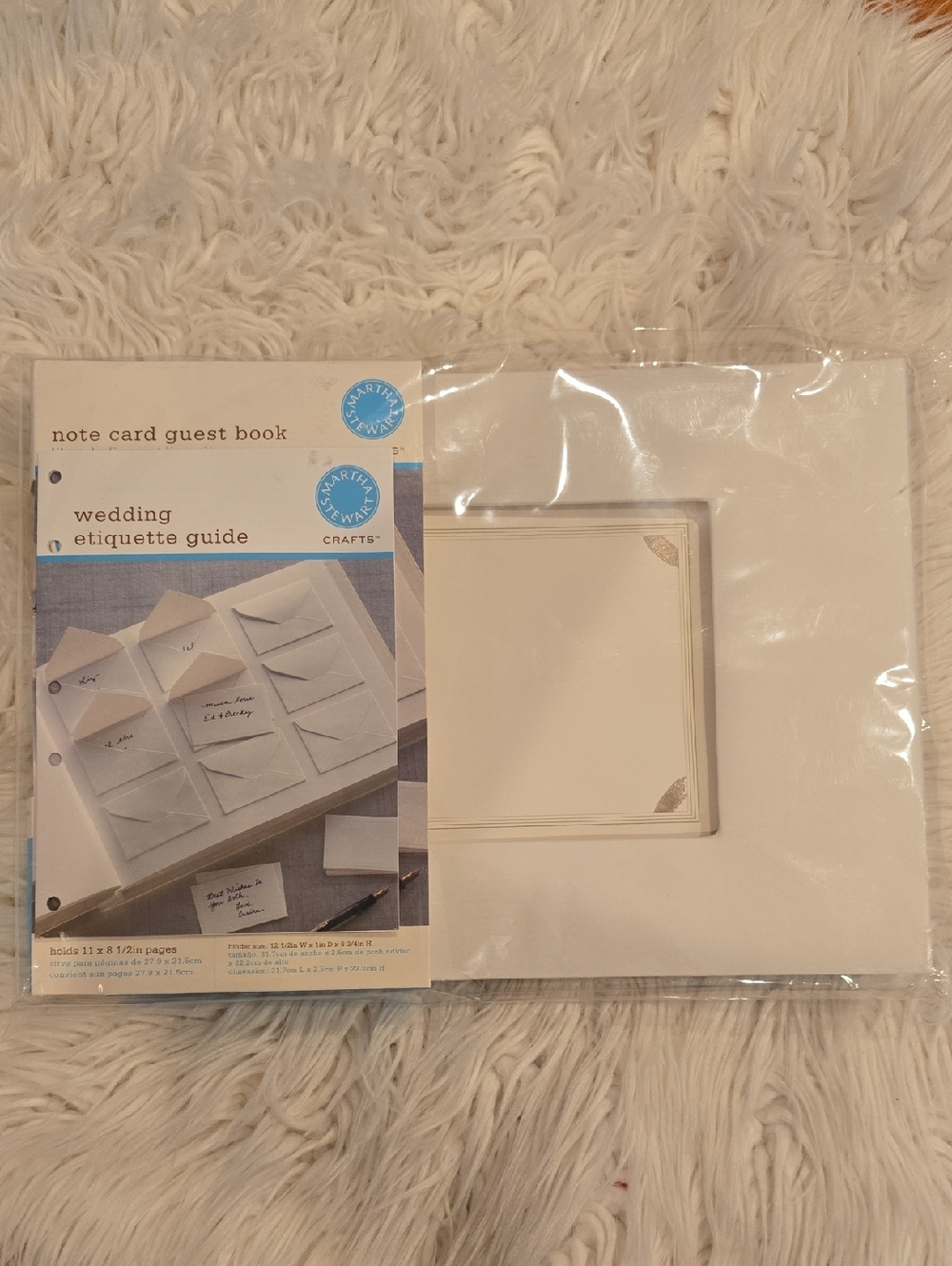 Martha Stewart Cream Wedding Note Card Guest Book Set